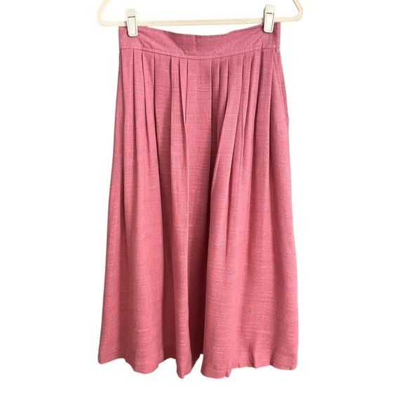 Vintage 80s IRA JOYCE High Waisted Pleated MIDI Skirt Cottagecore Prairie Size M - Picture 8 of 13